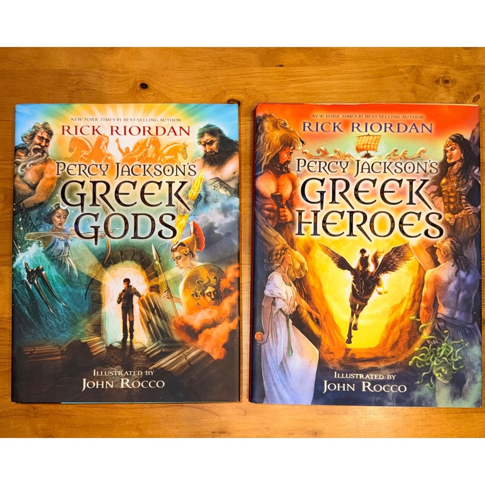 Rick Riordan Percy Jackson Greek Gods & Greek Heroes Hardcover Set John Rocco